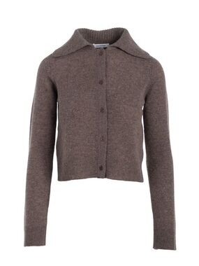 Naadam Coastal Soft Fine Cashmere Slim Fit Collared Cardigan-Cacao Sz SM